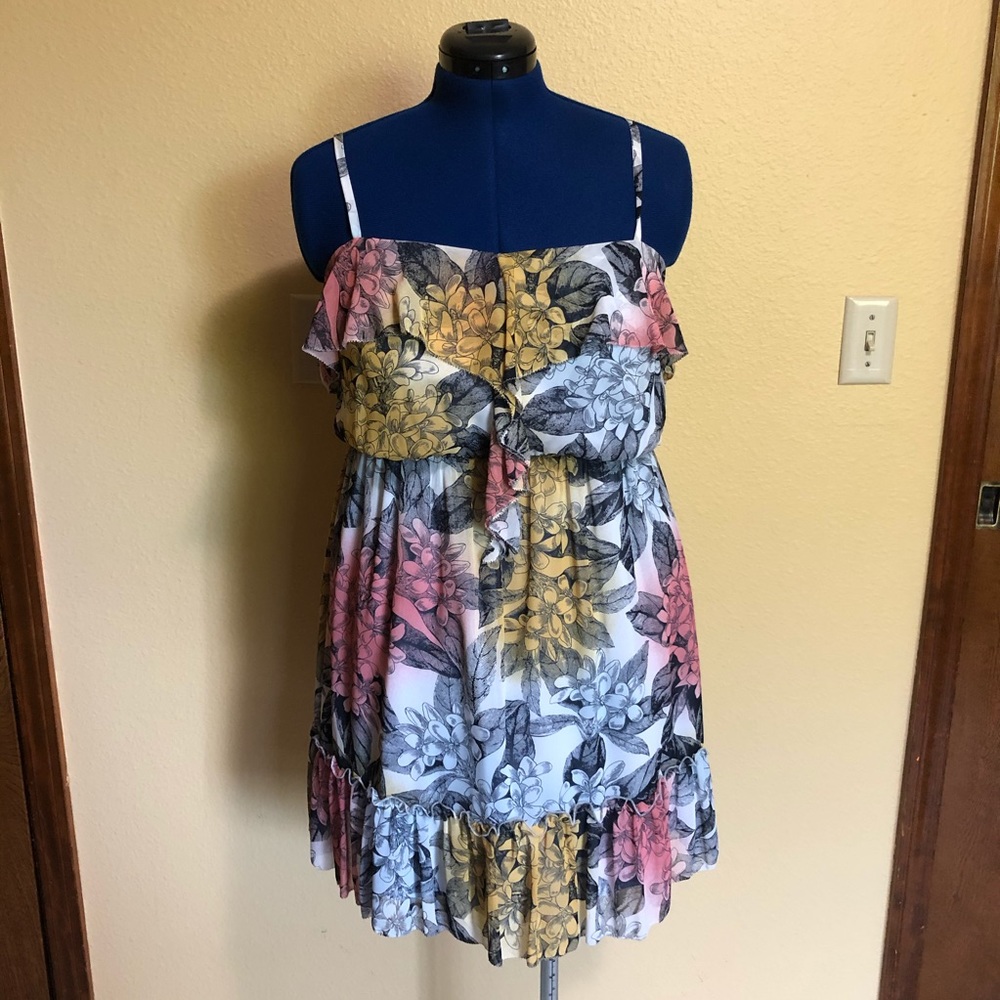 Jessica Simpson Ruffles Tank Print Dress - Picture 2 of 5